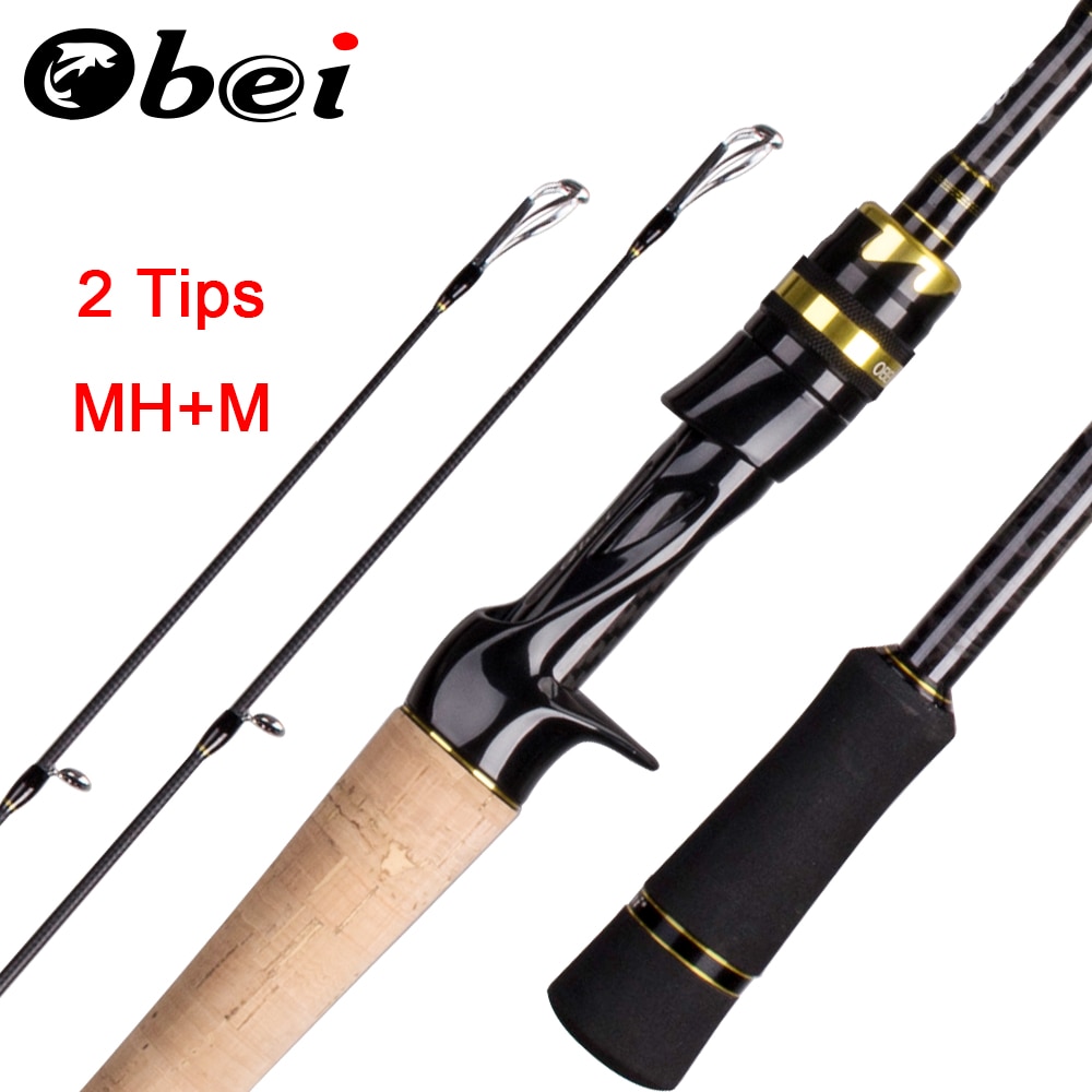 Obei wędka rzutowa 2.1 2.4m M/MH podróż ulica przynęta 2 wskazówki szybki pręt Vara De Pesca 13-39g wędka
