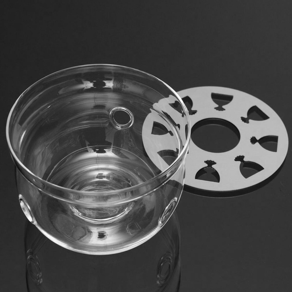 Calentador de tetera resistente al calor Base de vidrio de borosilicato transparente forma redonda aislamiento Tealight taza de té portátil Holder