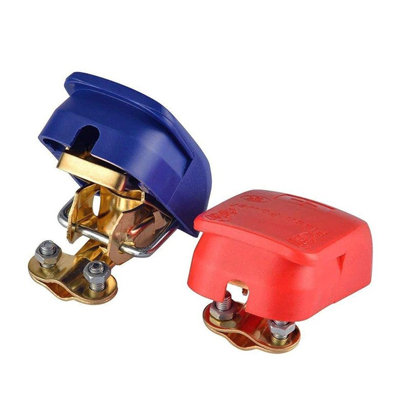 NST 2pcs Brass Battery Quick Release Connectors Battery Quick Disconnect Terminals (Red & Blue)