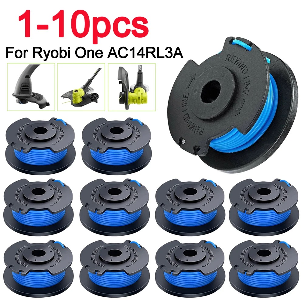 Carrete y línea para Ryobi One +, cortacésped inalámbrico, cortacésped, carrete para Ryobi AC14RL3A/AC14HCA