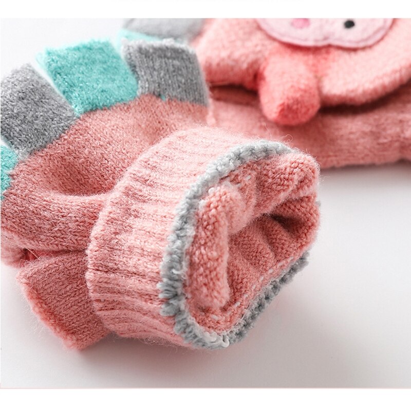 draussen Reiten Warme Handschuhe Weiche Elastische Gestrickte Halbe Finger Handschuh für Mädchen Jungen Süssigkeit Farbe Niedlich Handschuhe H3CD