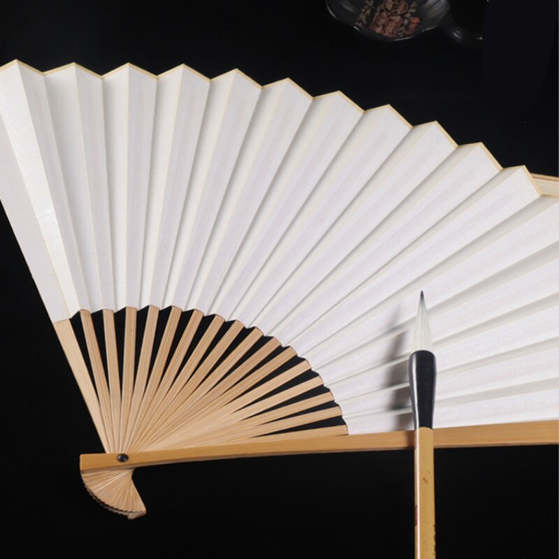 Éventail pliant en papier Xuan vierge chinois, pour calligraphie, peinture à l'encre, fournitures d'art