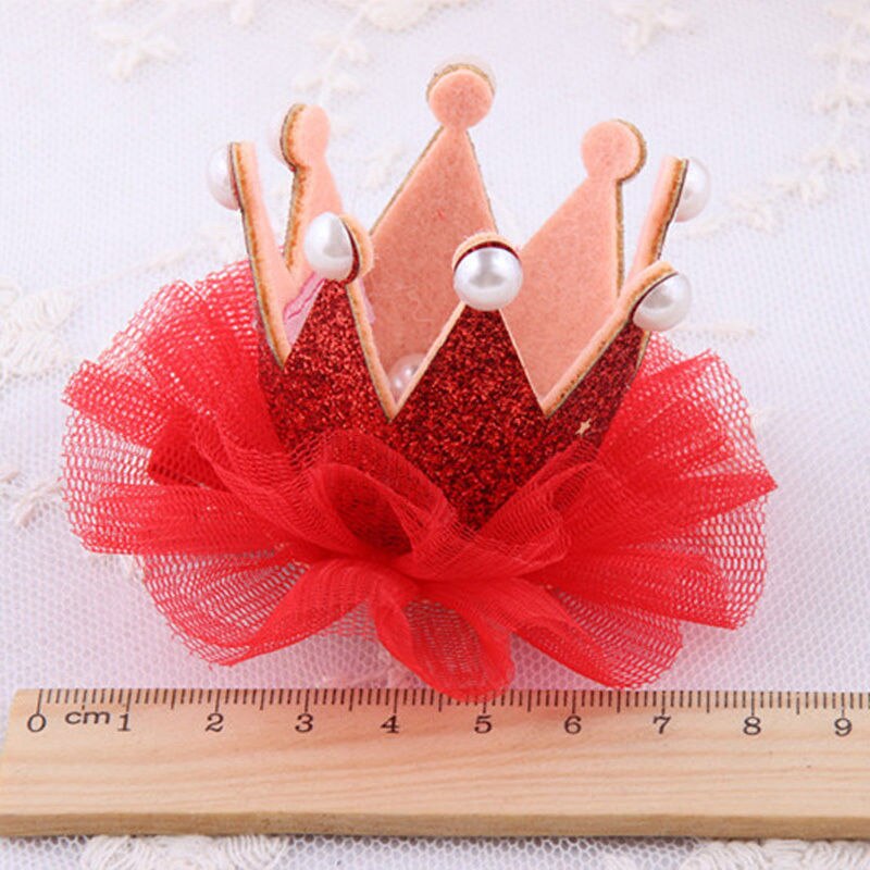 Corona para niña, pinza de pelo Princesa, encaje, perla, estrella brillante, diadema, tocado con pasadores horquillas, accesorios para el cabello: B