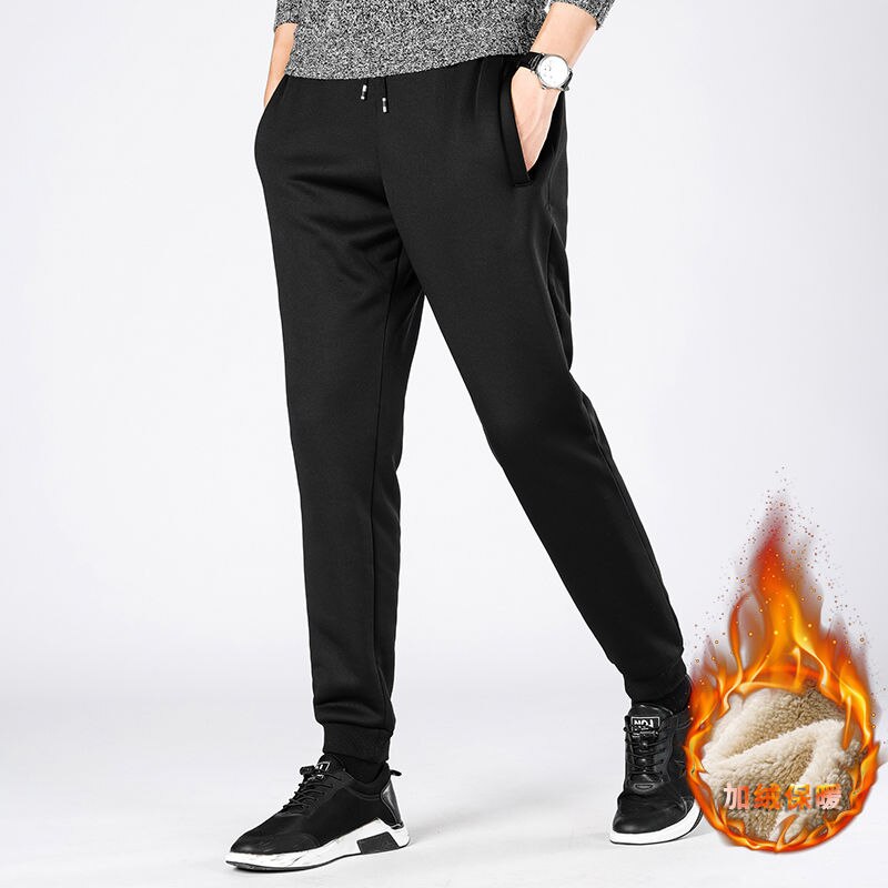 Mannen Wol Broek Fluwelen Kasjmier Broek Mannen Dikke Fleece Joggers Winter Warm Pant Zwaargewicht Broek Mannen Joggingbroek