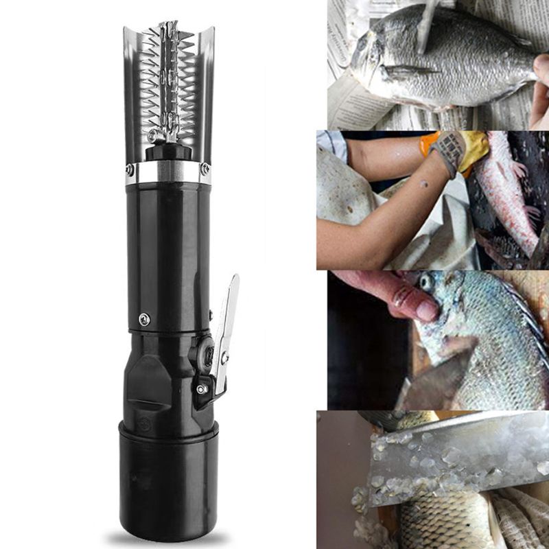 Electric Fish Scale Remover Cleaner Seafood Tool Stainless Steel Waterproof Cordless Automatic Scraper Kitchen Helper Cleaning B