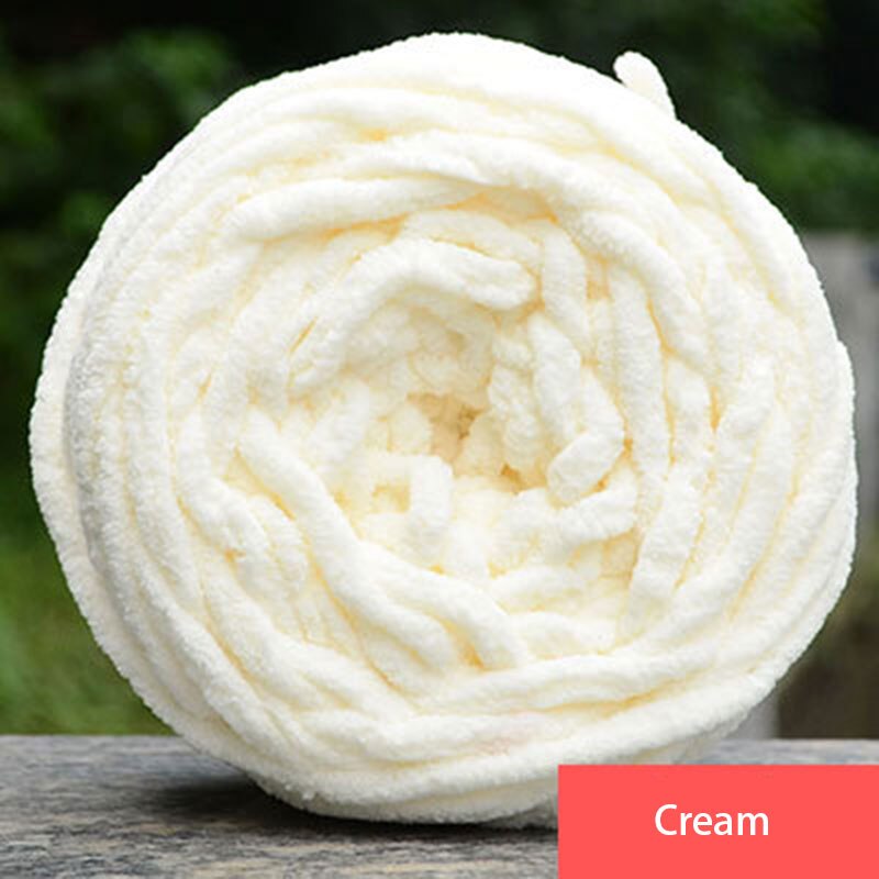 Diy Soft Breien Chunky Badstof Wol Bal Streng Sjaal Garen Pure Kleur Leuke 100G #80465