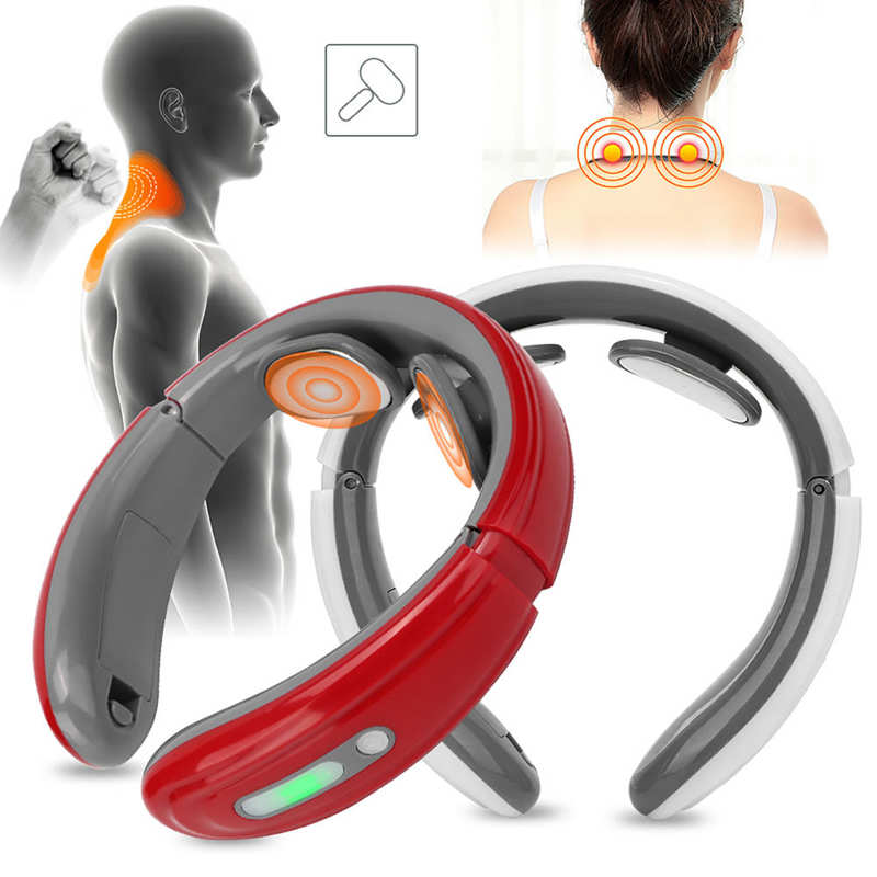 Electric Neck Shoulder Massager Low Frequency Magnetic Therapy Pulse Pain Relief Relaxation Vertebra Physiotherapy Instrument