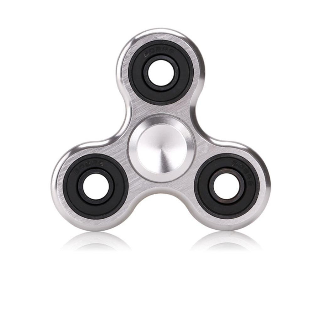 Aluminum Alloy Hand Spinner R188 Silent Bearing Fidget Spinner Adult Stress Reliever Toys Turn for 5 Minutes Decompression Toy: Silver