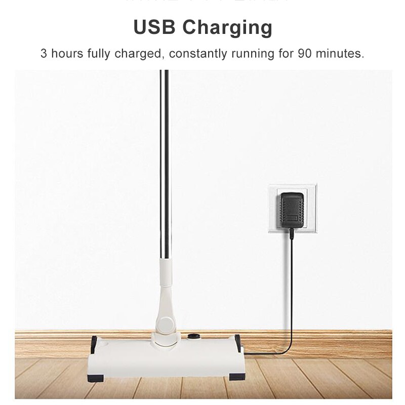 Balai électrique essuie-glace sans fil portable USB charge muet réduction du bruit tiroir boîte à poussière poignée réglable en hauteur aspirateur