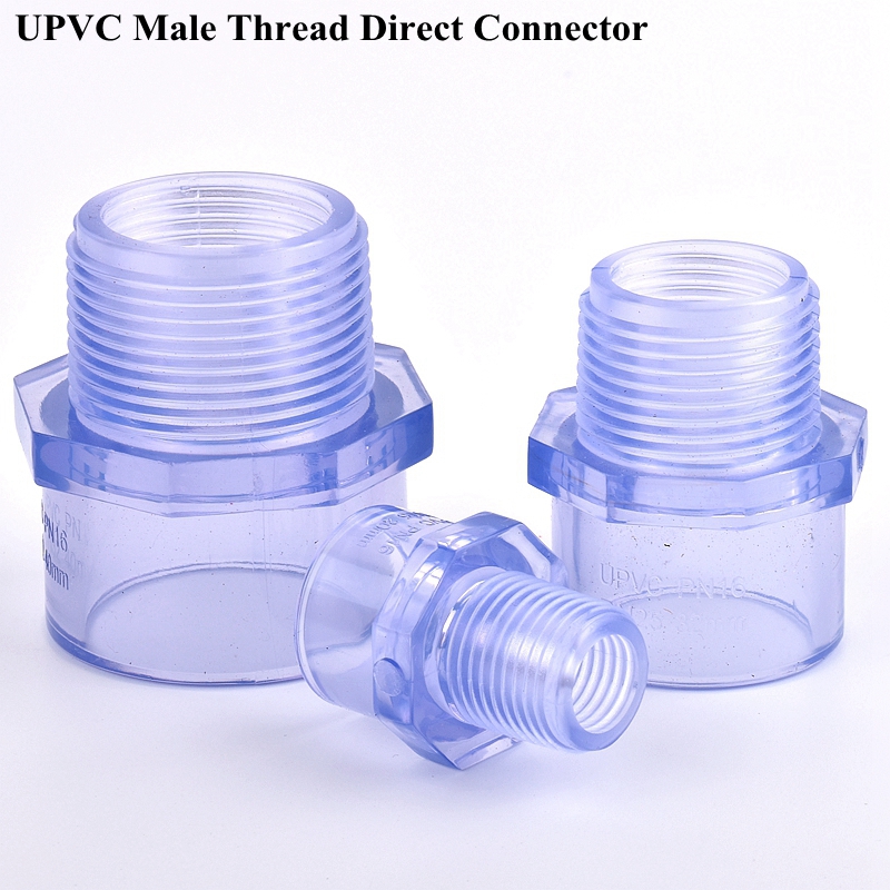 Connecteur Direct de tuyau UPVC, coude d'aquarium, bouchon d'extrémité de Joint d'eau de jardin, Tube d'irrigation, Valve de Joint en T, 20 ~ 110mm, 1 pièce: Argent / 1/2 ''