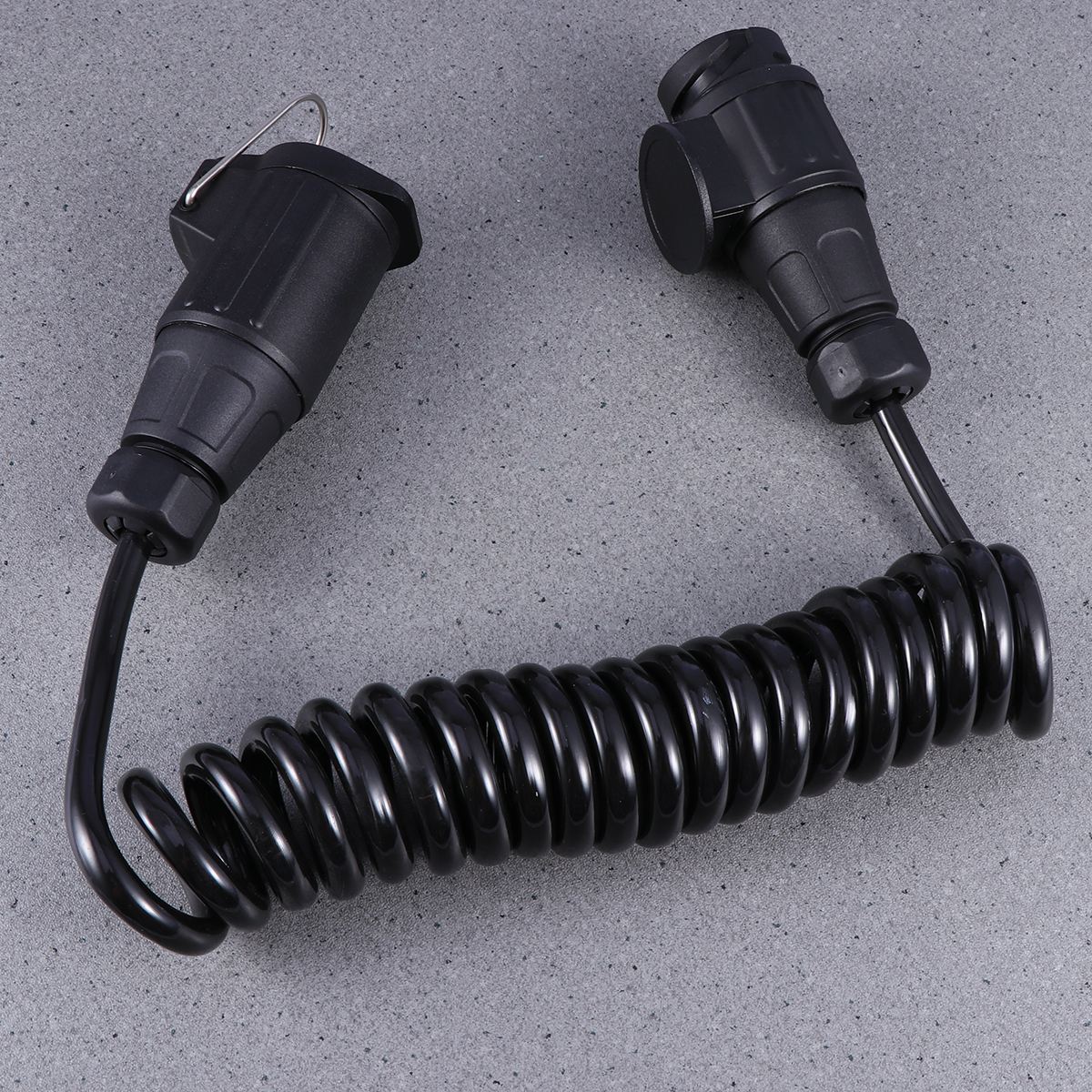 1pc Spring Coiled Cable 2 Meters Premium Plastic Durable 12V Electrical Plug Trailer Plug Trailer Cable for Vehicle Car A30