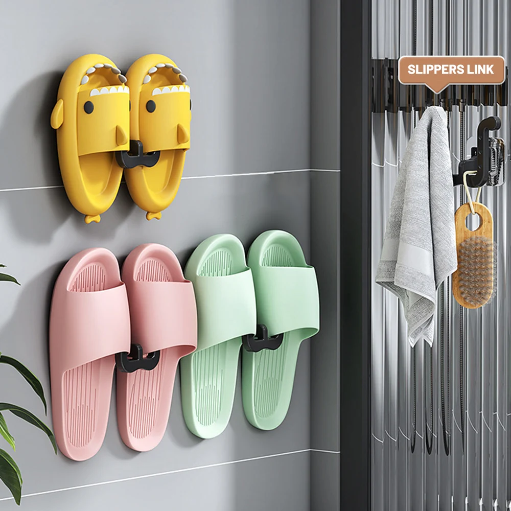 Selbstklebende Hausschuhhaken, Hausschuhe, Gestelle, ohne Stanzen, Wandmontage, Schuhe, Aufbewahrungsregal, Trocknungsaufhänger, Badezimmer, Schuhhaken, Zubehör