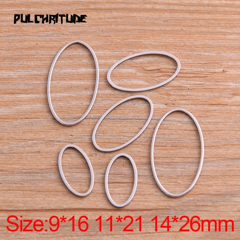 Pulchritude 20Pcs 3 Size Oval Charm Rvs Hanger Open Bezels Hollow Geperst Hars Frame Mold Bezel Diy Sieraden maken