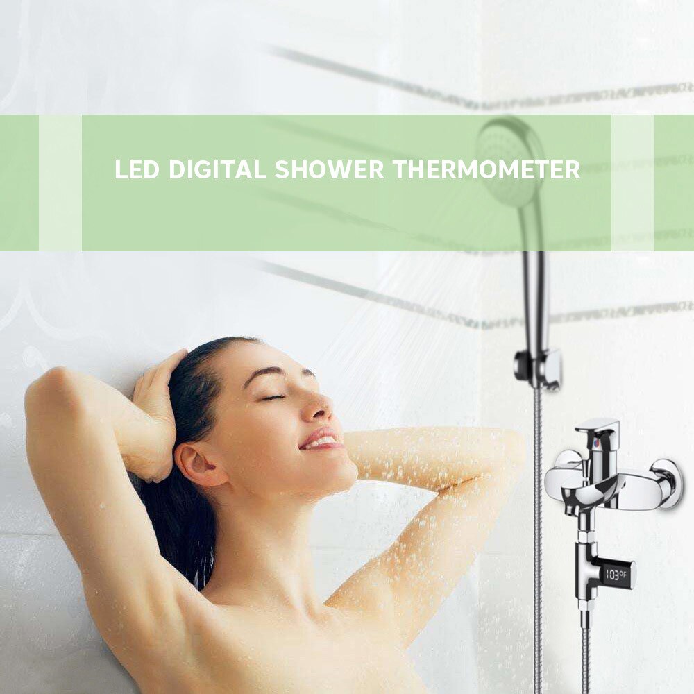 LW - 101 LED Digital Shower Thermometer Monitor Battery Free Real-time Water Temperature Display 360 Degree Rotatable Screen
