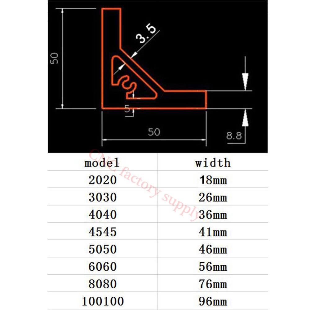 aanpassing 90 graden ingeschreven hoek beugel hoek connector EU standaard 20/30/40/45/50 /60/80 serie Aluminium Profiel delen