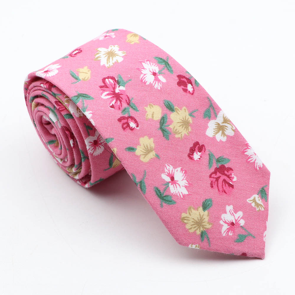 Gravata floral 100% algodão para homens, amarelo, vermelho, azul, flor, 6cm, uso diário, skinny, azul marinho, para casamento, gravatas para festa, presentes: 5