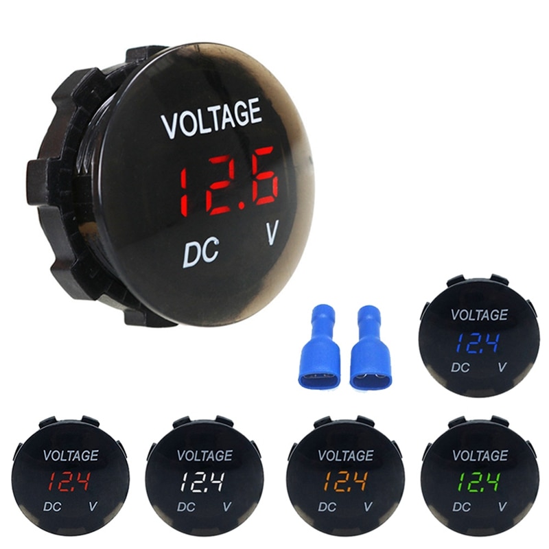 Bil voltmeter amperemeter digitalt panel tester led display apparater til bil auto motorcykel tilbehør  dc12v vandtætte