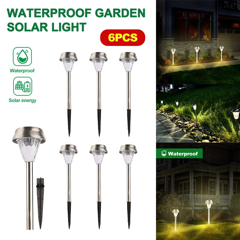 1/6/12PCS XR638 Lawn Light LED Outdoor Waterproof Garden Lawn Landscape Lamp Community Garden Road Path Decorative Lighting: 6PCS / Cold White