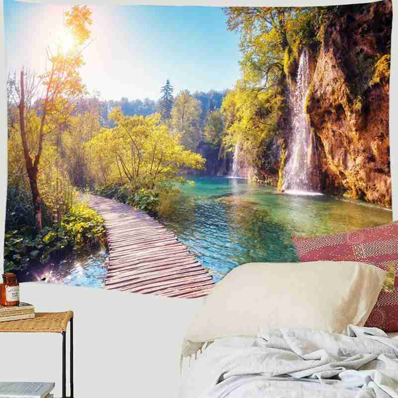 Foresta Pianta Paesaggio Arazzo Paesaggio Naturale Arazzo Mandala Coperte E plaid Parete hippy Indiano Della Boemia sospeso arredamento Copriletto C4T0