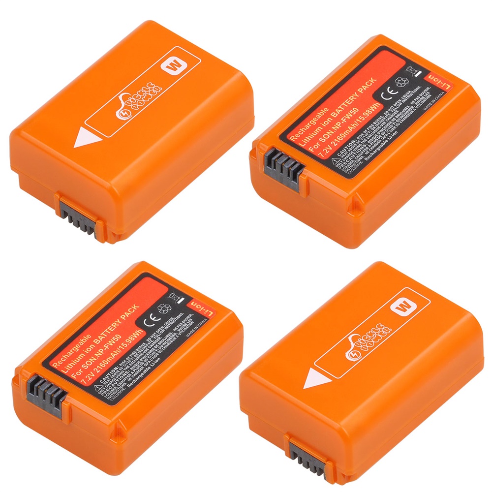 NP-FW50 Battery for Sony ZV-E10 ZVE10 Alpha a6500 a6300 a6000 a5000 a3000 NEX-3 a7R, USB Charger for NPFW50: green