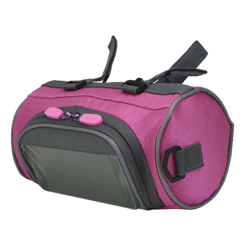 Fietstassen fietstas outdoor 5l fiets fietstas stuur voorbuis fietstas mand schoudertas: Roze