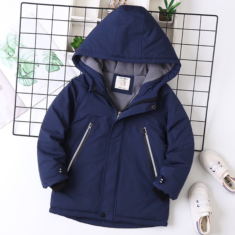 2021 autunno inverno ragazzi più giacca imbottita in cotone tinta unita spessa velluto giacca imbottita calda con cappuccio per bambini: as picture