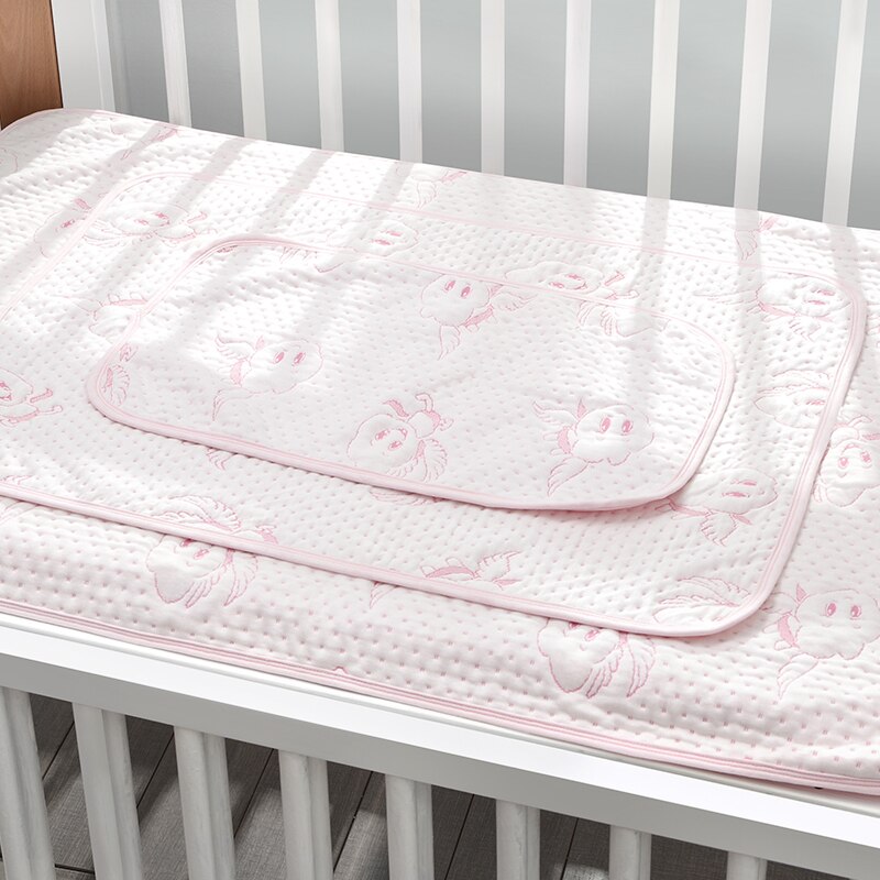 Matelas de lit pour bébé respirant, coussin imperméable pour -né, en coton doux, avec changement d'urine, Durable
