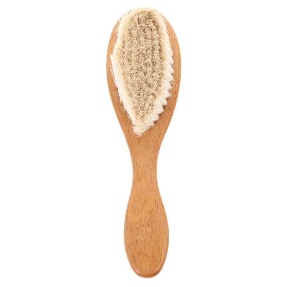 Baby Kids Head Grooming Comb Hair Brush Wood Comb with Wool Bristles: Default Title