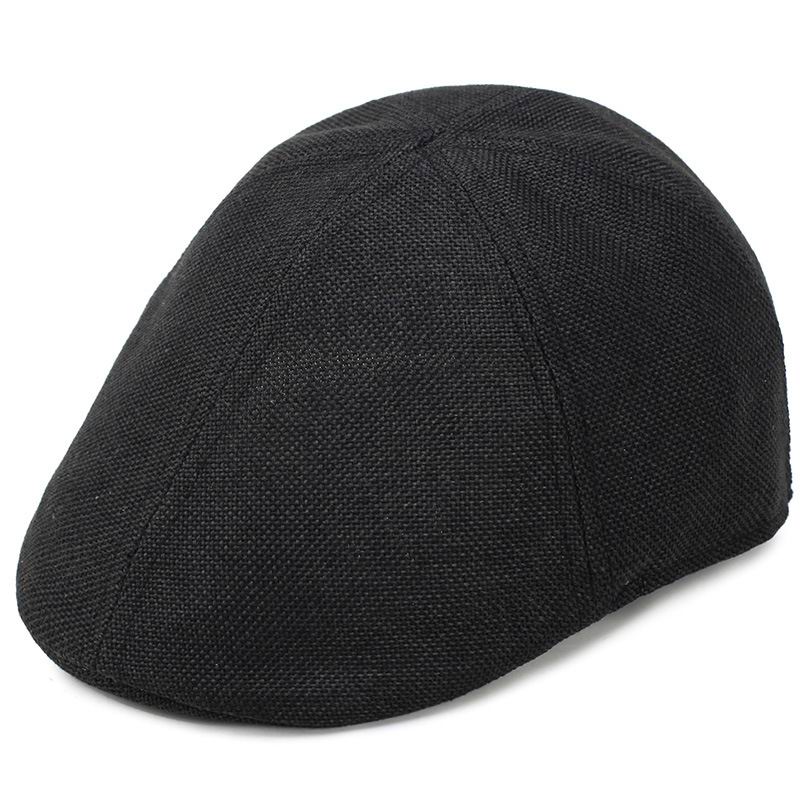 Boinas de ocio de algodón delgadas causal hombre primavera sol sombrero verano hombre boina corta ala fresca soild