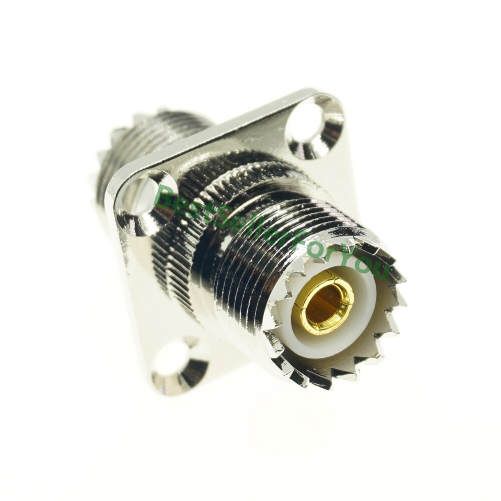 Uhf So-239 Female Naar Uhf SO239 Vrouwelijke 4 Hole Mount Flens Panel Connector Coax Converter