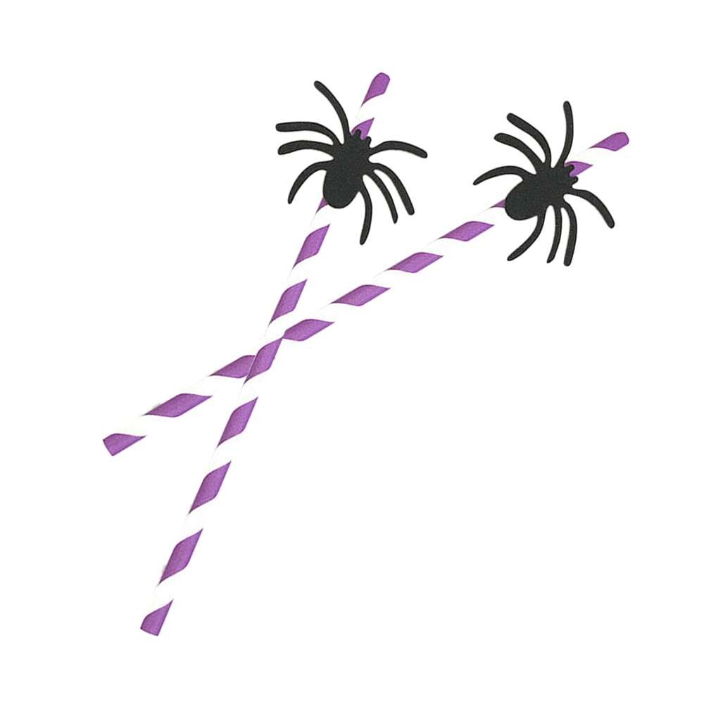 50 stuks halloween papieren rietjes horror spin pompoen vleermuis papieren drinkrietje halloween feestdecoratie doe-het-zelf grappige rietjes
