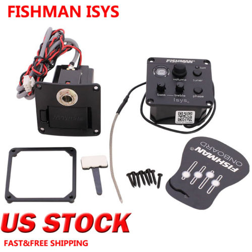 Fishman ISYS + 2 Band Acoustic Guitar Piezo Pickup Onboard Preamps EQ Tuner Set Piezo Mic Beat Equalizer Equalizer