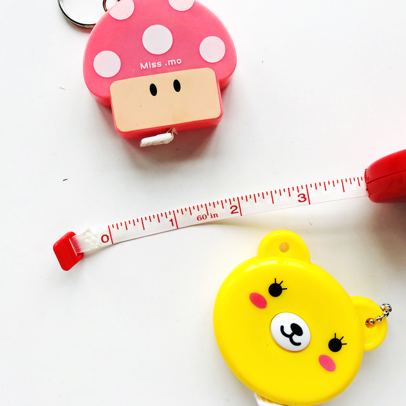1.5 metriä /60 tuumaa pitkä söpö kawaii eläimet rulla automaattinen joustoviiva paperitavarat ompelu mitta viivain mittanauha kotitalous