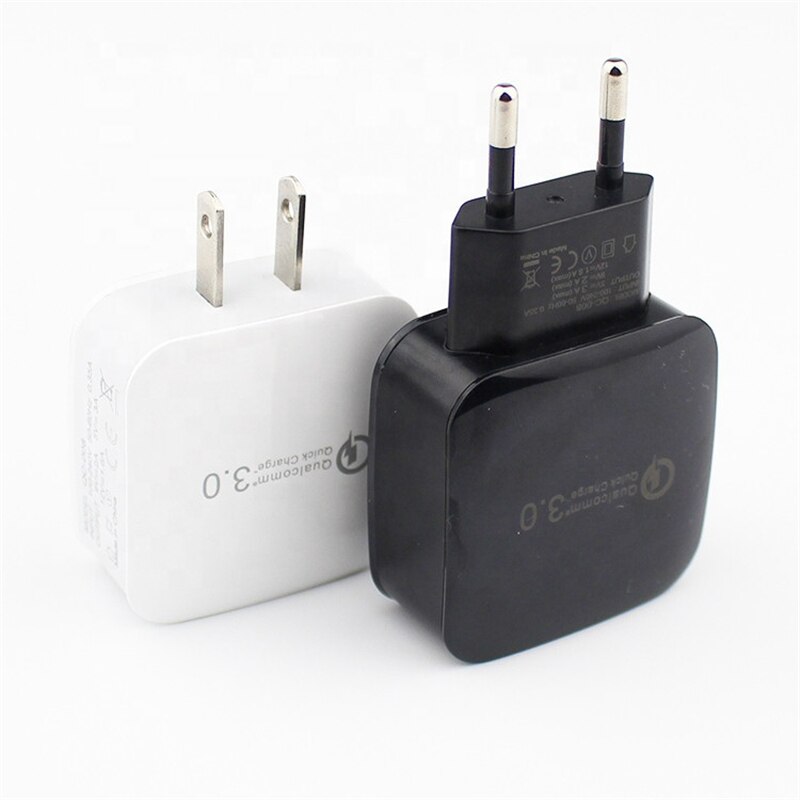 10 sztuk/partia ładowarka ścienna do telefonu komórkowego 18W pojedynczy QC3.0 USB szybka ładowarka ścienna Adapter kompatybilny dla inteligentnego telefonu komórkowego