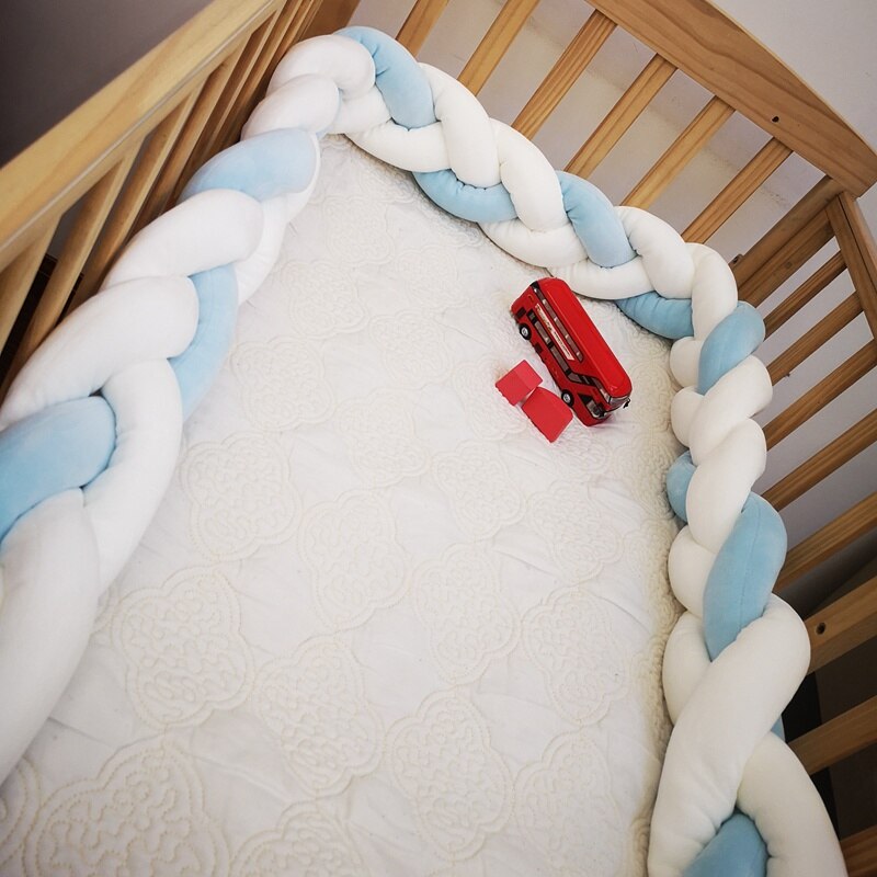 Baby Bed Bumper 1m/2m/3m*12cm*7cm Colors Three-Strand Braid Bumpers In The Ciib Protector Cradle Playpen For Newborn Bedding