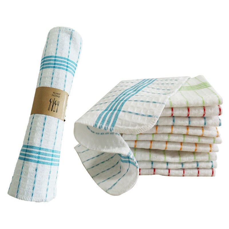 10pcs/pack Small Kithen Towels Cotton Home Cleaning Cloth Super Absorbent 30x30cm 11.8"x11.8": Default Title