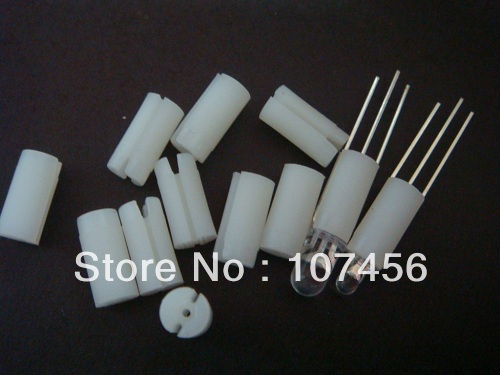 100x Wit Plastic Houders voor 3mm/5mm 3 LOOD LED 3mm/5mm cover