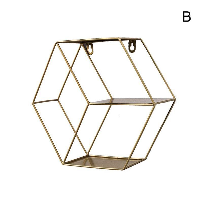Scandinavische stijl woonkamer slaapkamer kamer decoratie opbergrek ronde smeedijzeren wandplank wandhanger kamer decoratieve plank: B