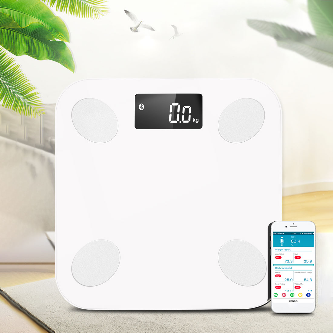 Bluetooth scales floor Body Weight Bathroom Scale Smart Backlit Display Scale Body Weight Body Fat Water Muscle Mass BMI