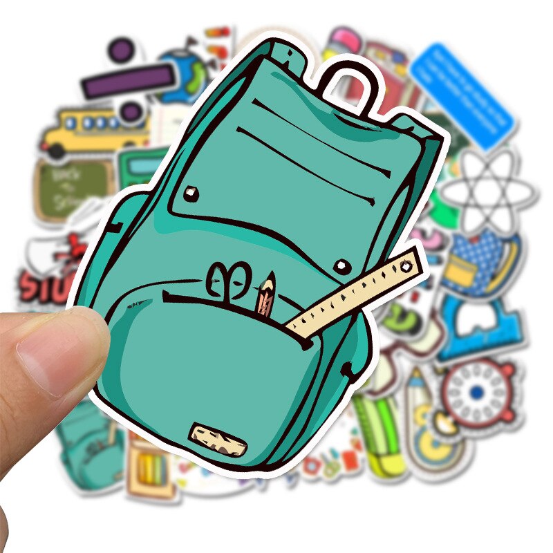50Pcs School Supplies Sticker Pack Stationery For Kids Luggage Skateboard Bottle Motorcycle Bicycle Waterproof Laptop Stickers