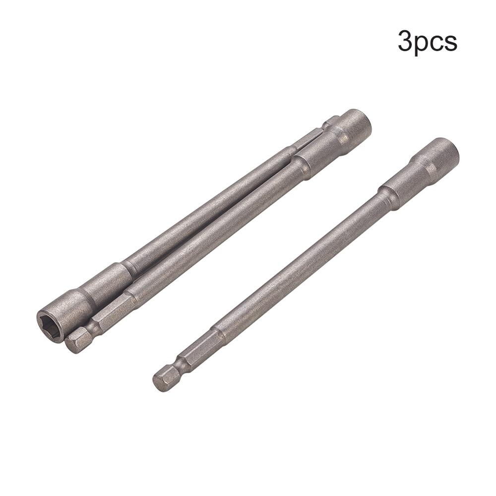 Utoolmart 3 pièces/10 pièces 1/4 "douille hexagonale magnétique 100mm/150mm de Long 8mm pilote d'écrou hexagonal en métal pour une bonne durabilité pour le fonctionnement