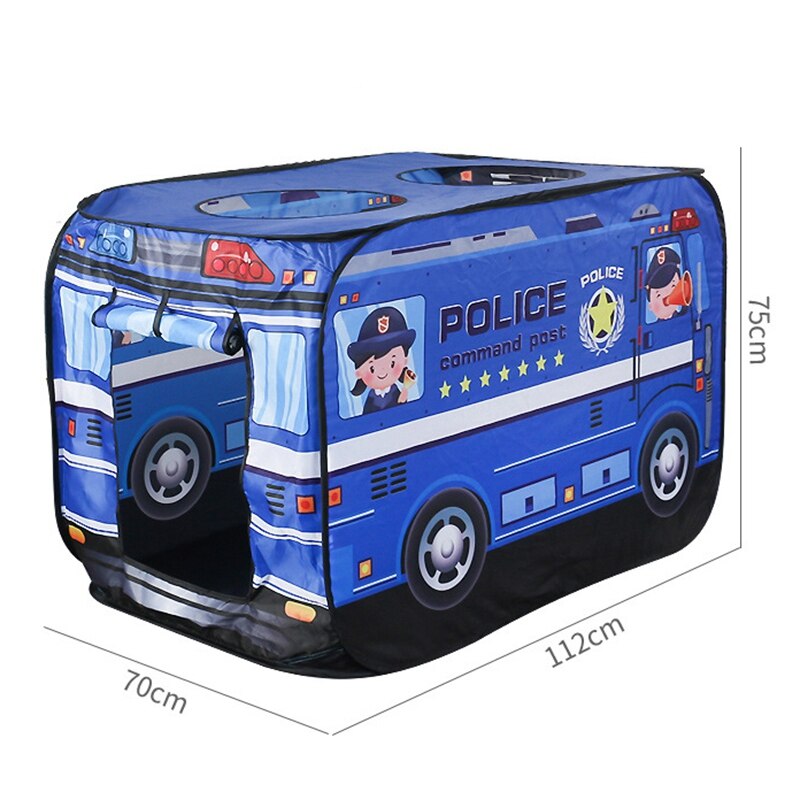 Children Tent Kids Play Tent Toy Foldable Playhouse Cloth Police Car Game House Bus