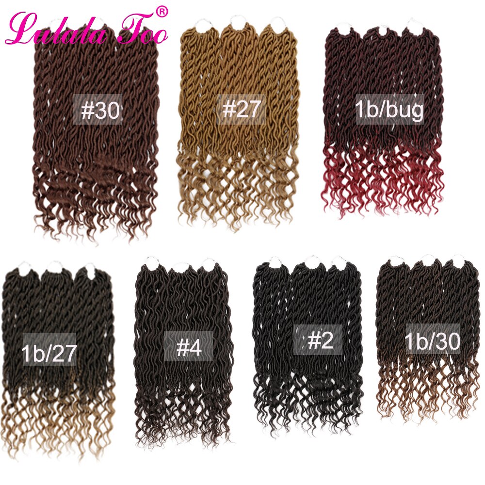 Faux Locs Curly Crochet Braid Hair 18inch 24 Strands Bohemian Ombre Braiding Hair Extensions Synthetic Crochet Hair for Women