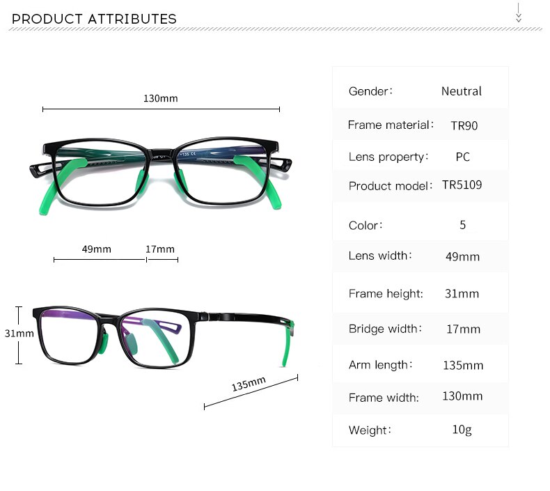 Square Anti Blue Light Kids Glasses Computer Boy Girls Tranparent Flexible Optical Frame Anti Reflective UV400 Eyeglass