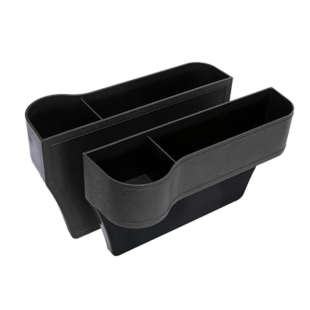 2x bil opbevaringstaske boks bilsæde lomme sæde gab organizer caddy catcher plads butik lækagesikker opbevaring oprydning spalte slids lomme