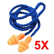 de 5 uds. De tapones de silicona con cable blando auténtico para los oídos, reducción de ruido, tapones para los oídos de árbol de Navidad, orejeras protectoras DC88