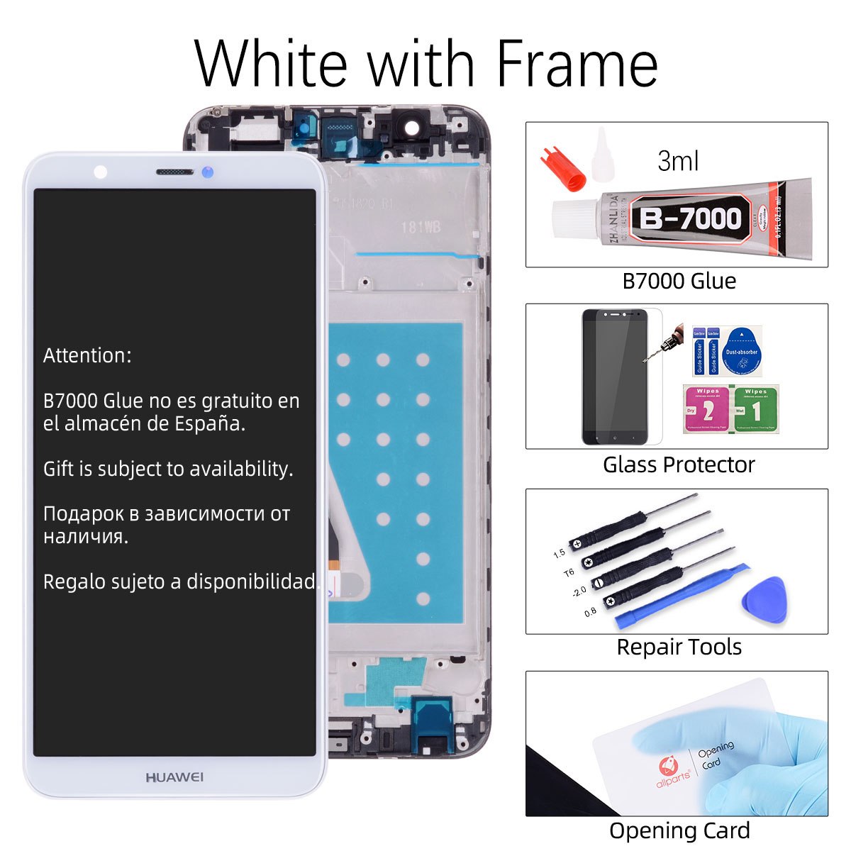 Originele Display Voor Huawei P Smart Lcd Touch Screen met Frame Voor Huawei P Smart Lcd-scherm Fig-lx3 LX1 l21 L22 LCD: with Frame White