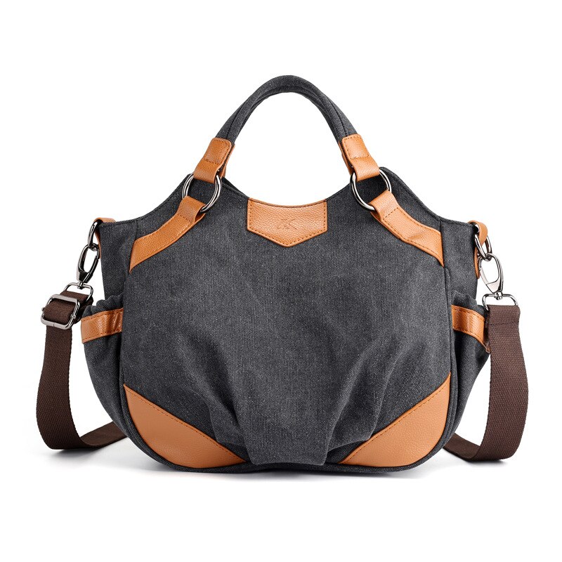 Aankomst Vrouwen Schoudertassen Kleine Environmental Canvas Messenger Bag Pakket Crossbody Tassen Portemonnees Casual Handtas Voor Vrouwen: Black