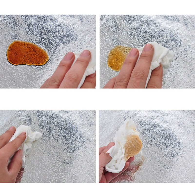 Waterdichte oliebestendige aluminiumfolie sticker zelfklevend behang keukenfornuis muurstickers  tn99