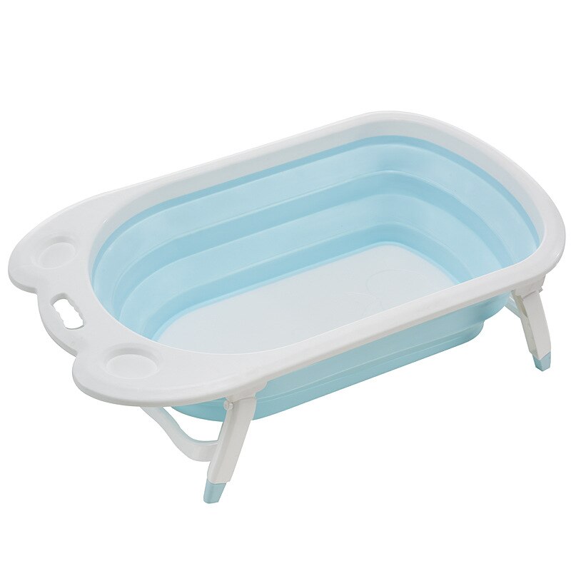 Baby Bath Tub Folding Tub Baby Can Sit Lie Newborn Baby Supplies Thickening Large Household Baby Newborn Products Free Shiping: BLUE A